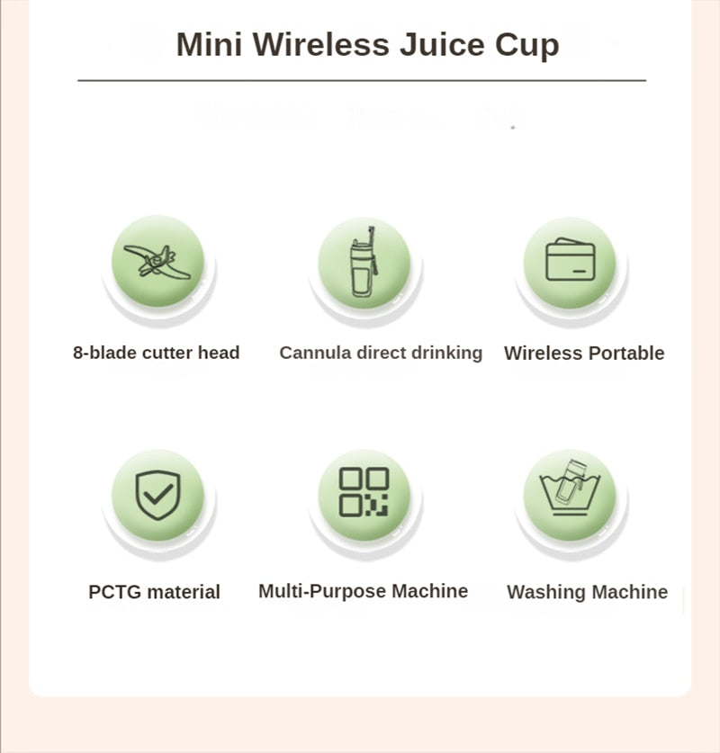 Mini Blender portatif - Smoothies - Jus de fruit -  Préparation Protéiné -